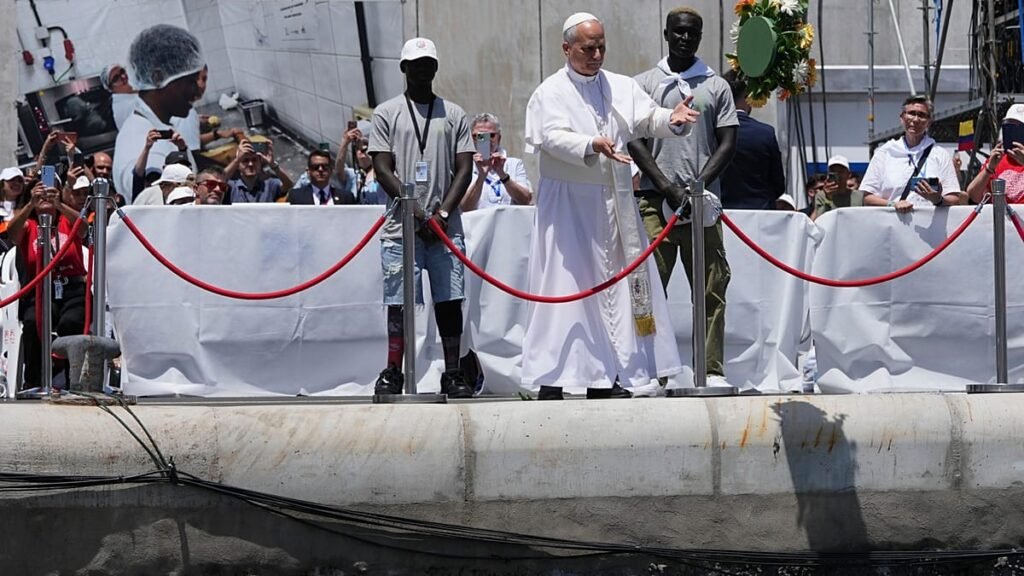 Video. Pope Leo XIV casts wreath into sea in memory of migrants lost on Atlantic route
