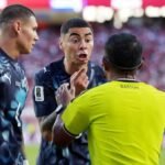 Paraguay’s Almiron sent off under new FIFA ‘mouth-covering’ rule