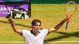 Fritz rallies past Zverev to set up all-American Halle final with Tiafoe