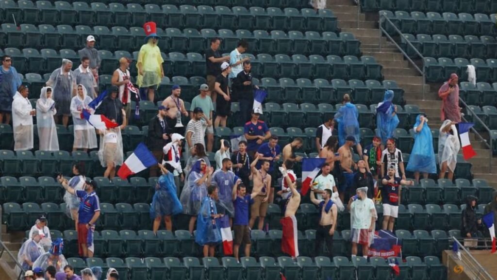 France-Iraq World Cup game restarts after two-hour storm delay