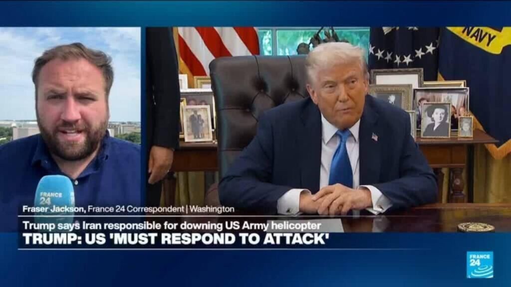 Trump vows response after Iran shoots down US helicopter