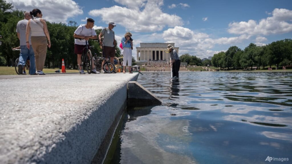 Trump, blaming alleged vandals, says Washington Reflecting Pool needs repairs