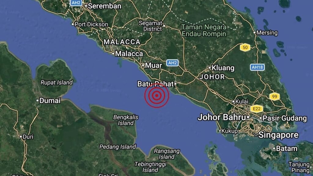 Weak 3.3-magnitude earthquake hits waters off Johor