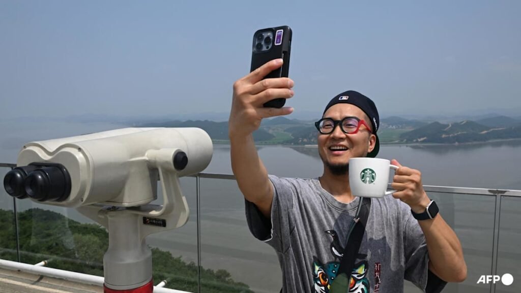 Coffee with a view: Tourists flock to Starbucks overlooking North Korea