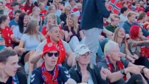 Mass ‘Viking row’, uprooted plants and dented trains as Norway World Cup fans celebrate