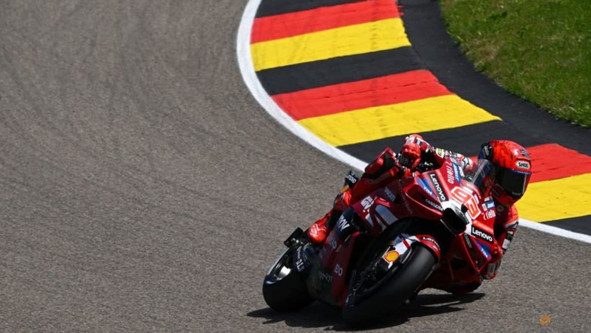 Marquez snatches German MotoGP pole with new lap record, Bezzecchi withdraws after crash