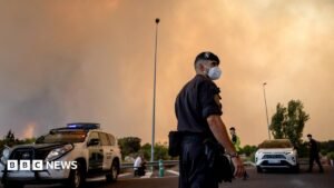 Evacuations near Madrid as wildfires advance with thousands already fleeing French tourist spot