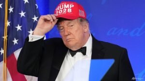 Trump bashes ‘fake news’, stokes 2028 furor in press gala rerun