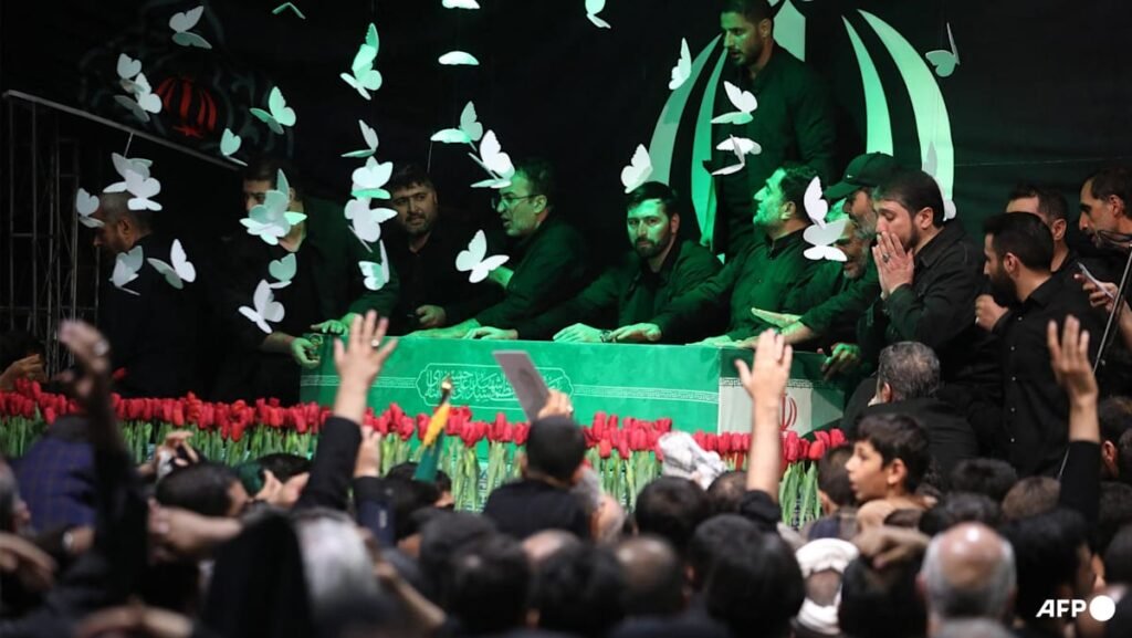 Iran supreme leader’s body arrives at Tehran religious complex for funeral