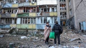 Ukraine says ‘cynical’ Russian strike on shopping centre killed 14