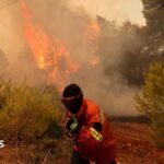 Search and rescue operation under way after two firefighting helicopters collide in Greece – follow live