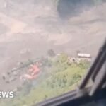 Aerial footage shows flash flood on Nepal-Tibet border