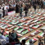 Mass funeral in Gaza for 112 Palestinians killed in 2023 Israeli strike