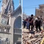 Watch: Moment powerful earthquake shakes Colombia and crumbles buildings