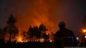 France battles a wall of flames