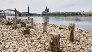 Rhine River’s low water levels