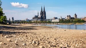As water runs short on Rhine, ships left high and dry
