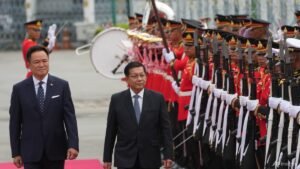 Myanmar ex-military chief on first Thailand trip as civilian leader
