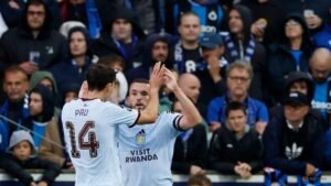 Torres helps Villa hold off Brugge, Marin fires AEK to victory