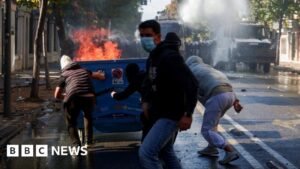 Violent clashes between police and protesters in Albania
