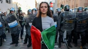 Thousands protest in Italy under heavy security