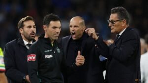 Napoli coach Allegri handed two-match ban over outbursts in Roma clash