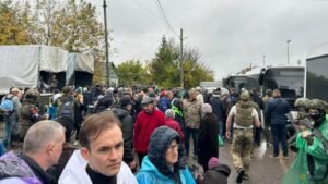 Residents of Russian-controlled Ukrainian town arrive in Belarus