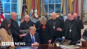 Catholic bishops apologise for ‘exploited’ Trump meeting