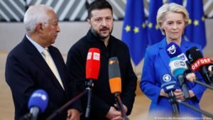 European leaders pledge support for Ukraine’s Zelenskyy at EU Brussels summit as US backpedals