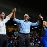 Trump campaigns in Michigan a day after Obama rallies Democrats