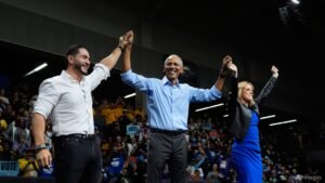 Trump campaigns in Michigan a day after Obama rallies Democrats