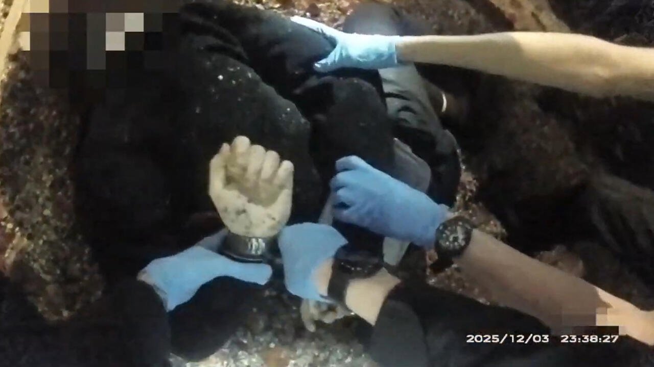 ‘I can’t breathe’: protesters clash with police over handcuffed dying student