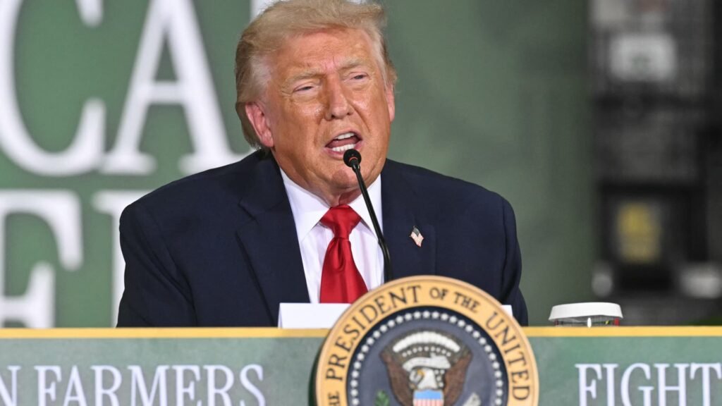 Trump storms out of interview after being challenged about election fraud claims, DOJ fund