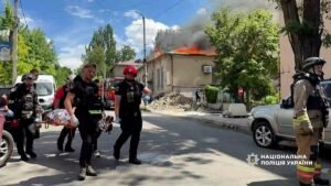 Video. Ukraine: Zaporizhzhia ablaze after Russian missile and drone attack leaves at least nine hurt