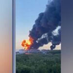 Video. Moment explosion erupts at Russian oil terminal in St. Petersburg after Ukrainian drone attack