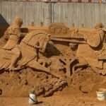 Middle Age myths and legends emerge at Danish sand sculpture festival