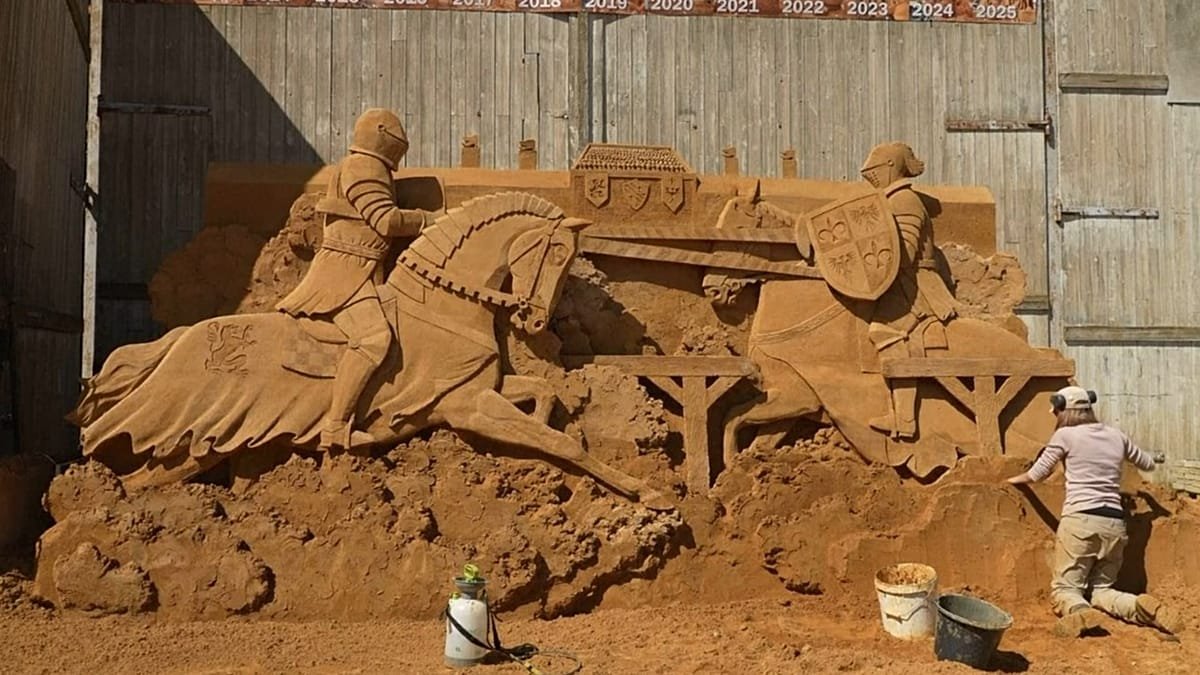 Middle Age myths and legends emerge at Danish sand sculpture festival