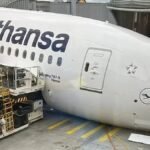 Lufthansa Boeing plane crashed onto its nose at German airport