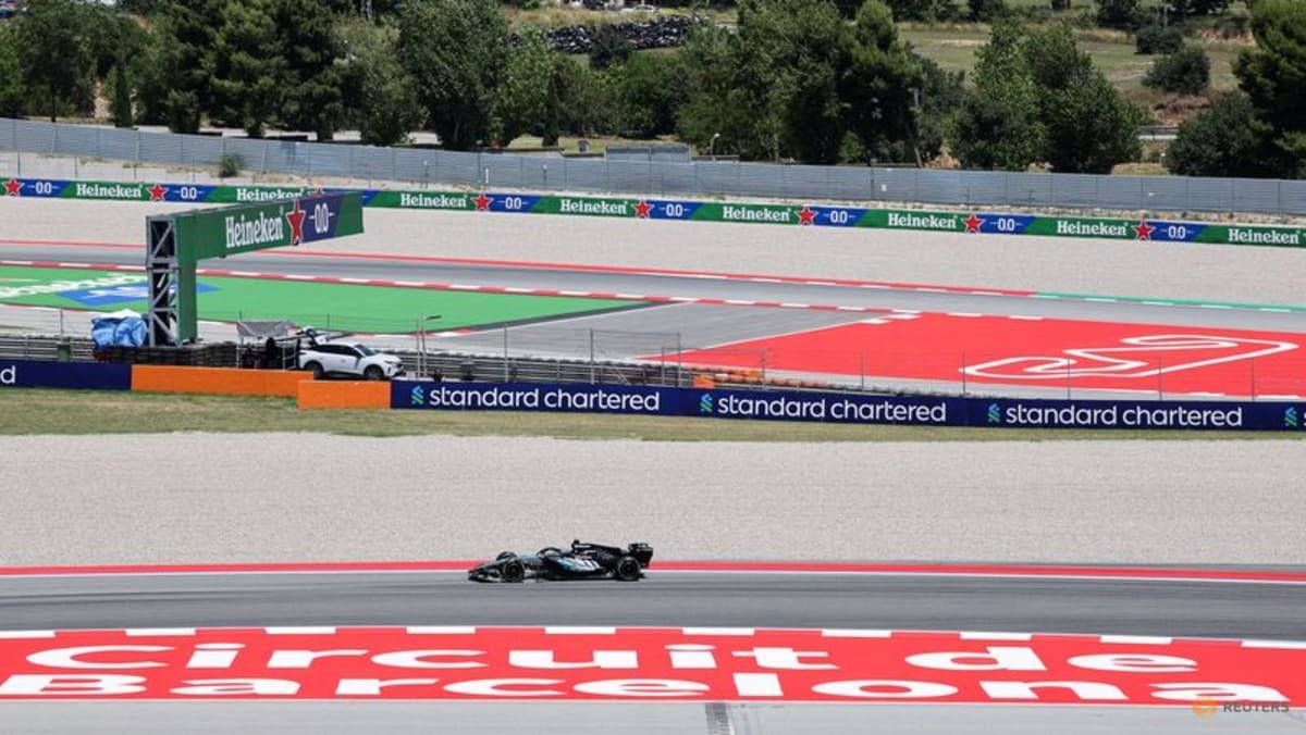Russell fastest in first Barcelona practice