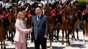 Italy’s Meloni and South Korea’s Lee agree to deepen ties in Rome talks