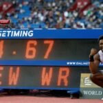 American Lyles sets world best in rarely run 150 metres