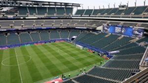 Stadium gates for France v Iraq game in Philadelphia now open