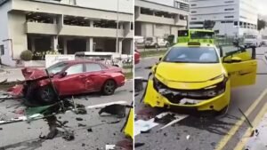 Man to be charged after driving erratically and crashing into taxi at Kallang Bahru