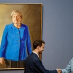 Angela Merkel unveils official portrait in Berlin