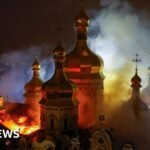 Ukraine war: Russian strikes kill nine and historic Kyiv cathedral damaged