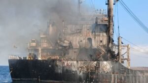 Russian attack on corn ship off Ukraine’s Odesa kills 10