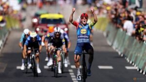 Denmark’s Pedersen wins Tour stage four, Norway’s Traeen takes yellow jersey