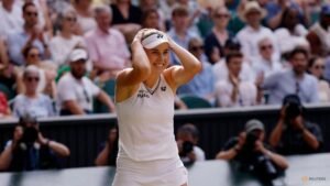 Noskova downs Kostyuk to set up all-Czech Wimbledon final