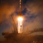 Russia sends American and two cosmonauts to space station with rare NASA chief visit