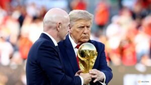 Trump draws attention at World Cup final as scrutiny lingers